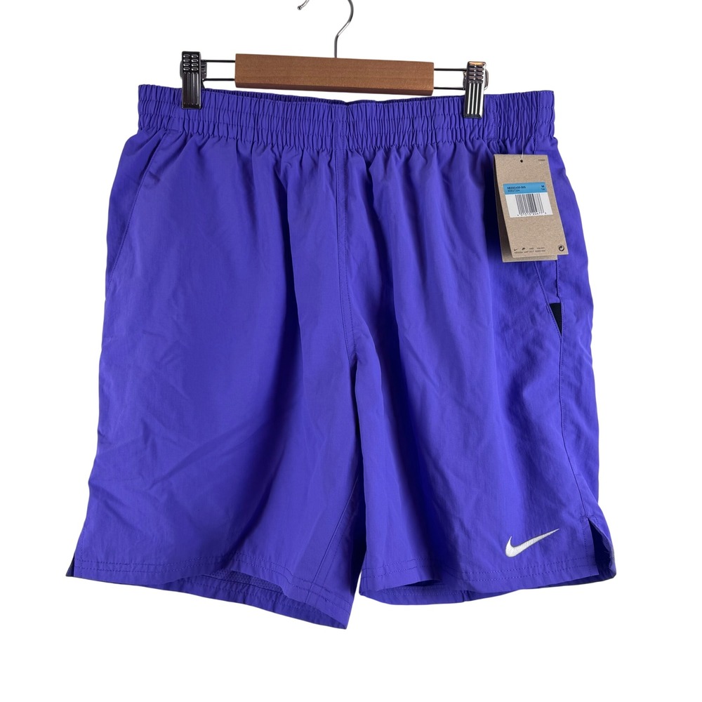 Nike Swim Trunks Men M Purple Essential 6.5 Inseam Mesh Lined NESSC450-505